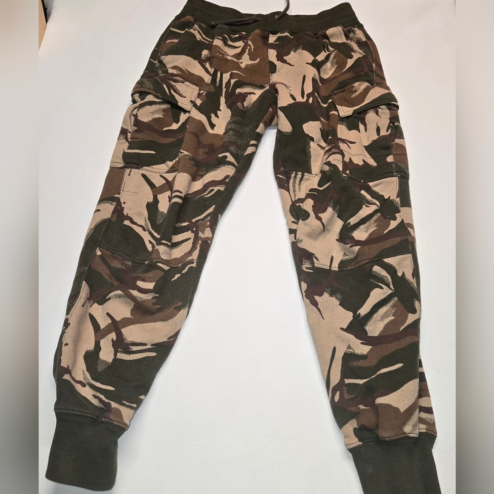 Polo Ralph Lauren Camo Fleece Cargo Pants Joggers Sweatpant Women XS